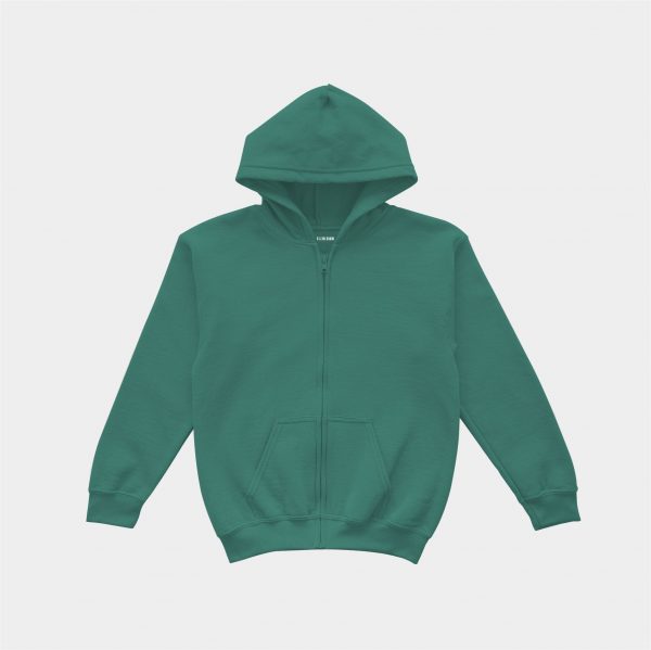 Áo hoodie màu Xanh Rêu dây kéo